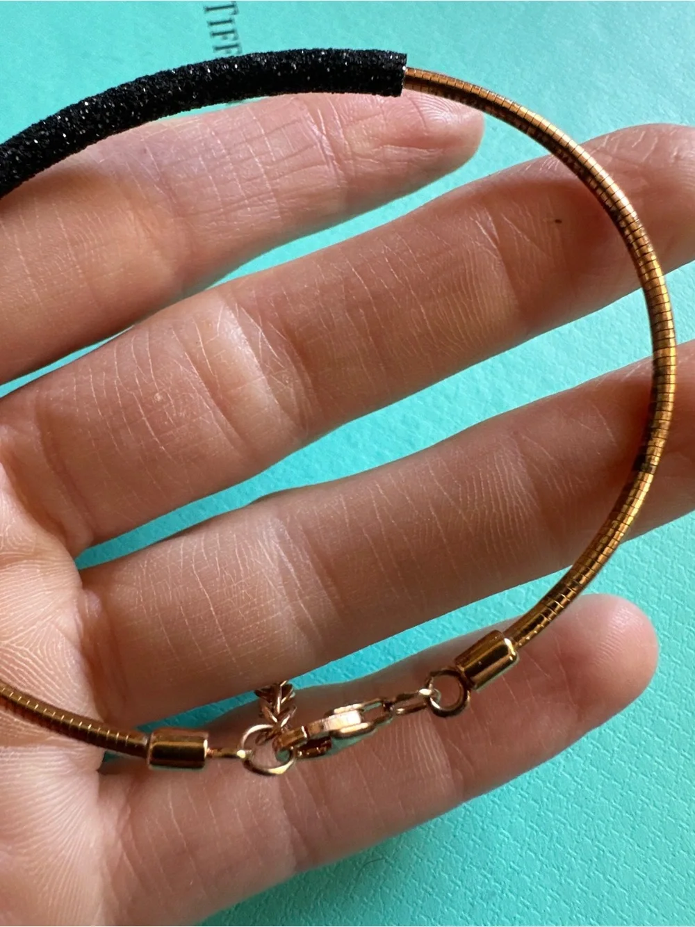 Italian Pesavento Copper Color Black Accent Bracelet